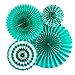 My Mind's Eye Basics Party Fans, Teal Color, Set of 4