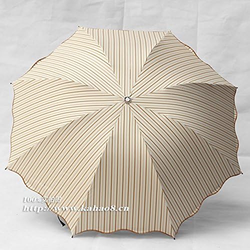 MEIREN Tri-fold elegant striped vinyl folding Sun umbrella , mixed color (no color) , 55cm*8k