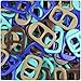 BEADTIN Blue & Tan Mix Opaque 25mm Plastic Soda Pop Tabs (2oz)