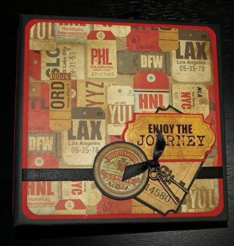 Enjoy The Journey Travel Blank Scrapbook- Mini Album - Scrapbook- Vacation Photo Book