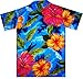 V.H.O. Funky Hawaiian Shirt, Shortsleeve, Bigflower, lightblue, 3XL