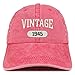 Trendy Apparel Shop Vintage 1945 Embroidered 73rd Birthday Soft Crown Washed Cotton Cap - Red