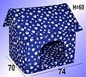 Hundehöhle Hundehaus Gr. XXL - 74 x 70 x 60 cm BLAU - 30272