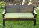 Garden Bench Cushion - 60" x 18" x 3" Olive Green