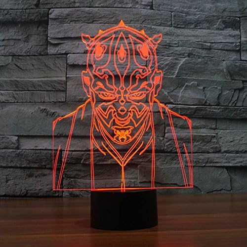 NIEBC RGB 3D 7-Color Gradual Changing LED Touch Switch Visualization Illusion Atmosphere Light Desklamp Nightlight (Jedi Knight)