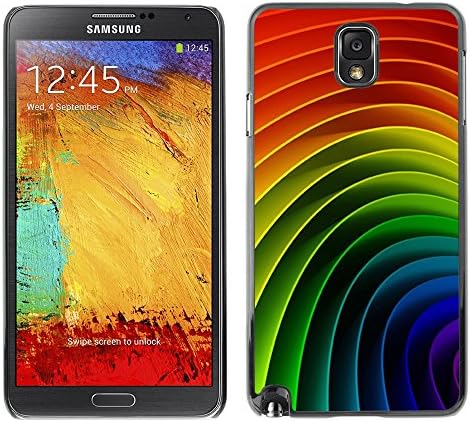Licase Hard Protective Case Skin Cover - Rainbow Pattern Vibrant - Samsung Galaxy Note 3