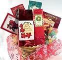 Happy Holiday Gift Basket with Kona Hawaiian Blend Coffee, Cookies, Candy and Cocoa
