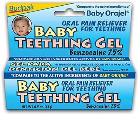 Budpak Baby Teething Gel .5Oz Benzocaine 7.5% 6-Pack