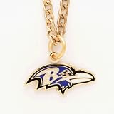 Baltimore Ravens Chain Necklace and Enameled Pendant NFL Football Sports Team Logo