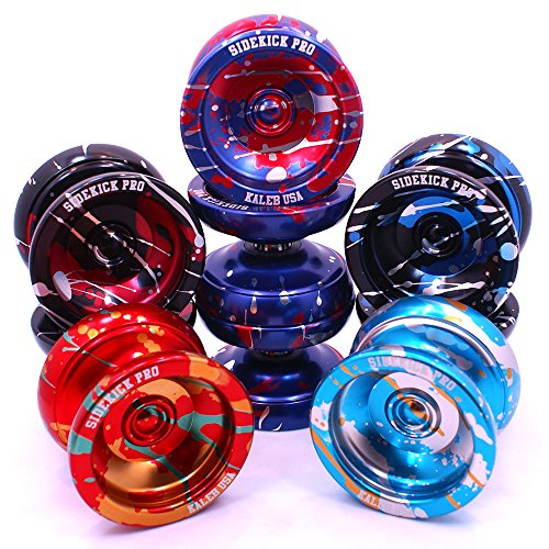 Black Red Silver Splashes YoYo Professional Aluminum Sidekick Pro YoYo