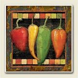 Tile Trivet ~ Cantina Peppers ~ 6 inch x 6 inch ~ code 045