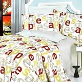 Blancho Bedding - [Apple Letter] 100% Cotton 4PC Duvet Cover Set (King Size ....