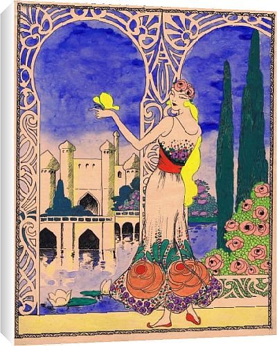 Canvas Prints of Art deco illustration for girl in Arabian setting, 1920s from Mary Evans