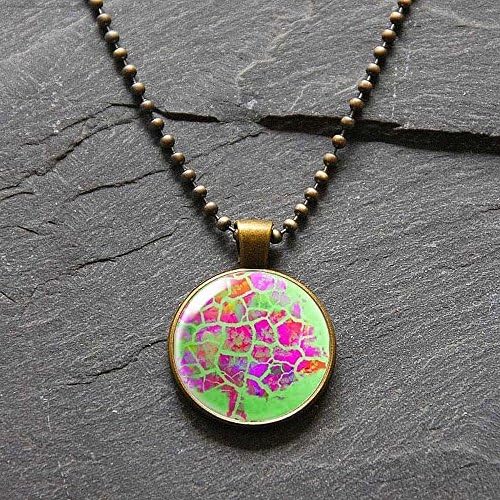 Picture Pendant Necklace with a Tree Painting under a glass dome Bezel Pendant Art Photo Necklace by Ducky Rubin for StudioDjewelry