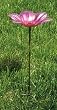 Fluted Floral Glass Birdbath