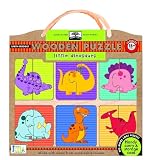 Green Start Wooden Puzzles: Little Dinosaurs -  Earth Friendly Puzzles with Handy Carry & Storage Case