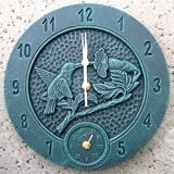 Butterfly Garden Clock Weather-Durable Cast Aluminum - 5 Colors Choose Clock Finish: Stone