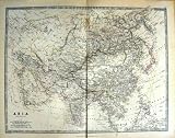 JOHNSTON ANTIQUE MAP 1888 ASIA CHINA INDIA PERSIA
