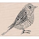 Hero Arts Woodblock Stamp, Newsprint Bird