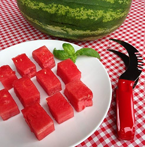 NON-SLIP WATERMELON SLICER - by Fedora - Easy Rubber Grip - Great for Picnic and BBQ Party - Multi-Purpose Stainless Steel Kitchen Tool - Simple to Use &amp; Clean - Safe &amp; Kid Friendly