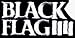 Black Flag - White Logo with Bars on Black - Embroidered Iron On or Sew On Patch