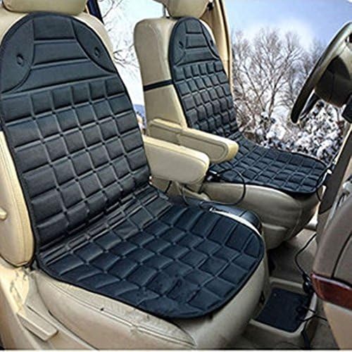 Cute CatiA Universal Car Front Seat Black Heated Seat Cushion Auto 12V Heating Warmer Pad Hot Cover Winter Warmer Cover with 3-way Temperature Controller 2pcs