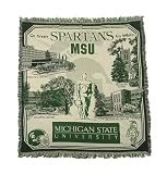 Michigan State University Spartans Afghan Throw Blanket