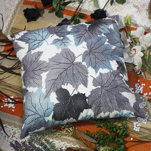 Bettino - [Blue Maple Leaf] Decorative Pillow Cushion / Floor Cushion (23.6 by 23.6 inches)
