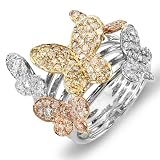 1.35 Carat (ct.wt.) 14k White Gold Round Diamond Ladies Cocktail Ring