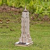 WAYCOM 3D Holz Empire State Building Jigsaw Puzzle - 3D-Puzzle, Sensor-Licht, Sonnenuntergang Licht-Up, 3D-Holz-Spielzeug-Gebäudemodell Assembled 3D Puzzle DIY Handbuch(Empire State Building) -