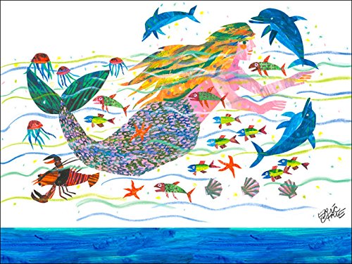 Oopsy DaisyEric Carle's Mermaid Wall Art, 24 by 18
