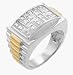 Dave's Cubic Zirconia Diamond Two-tone Man's Ring
