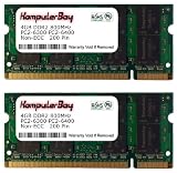 Produkt-Bild: KOMPUTERBAY 8GB Dual Channel Kit 2 x 4 GB 200 pin DDR2-800 (PC2-6400) SO-DIMM 256Mx8x16 double side f&uuml;r DDR2 Notebooks mit 8GB Unterst&uuml;tzung