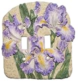 Bearded Iris Double Switch Plate Cover