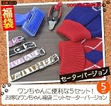 「【Mサイズ】 ★2012 わんちゃんニット・雑貨 5点セット 福袋 ★ニットセーター2点/スリッカーブラシ/ネイルクリッパー /ペット用首輪 入り!!」の画像
