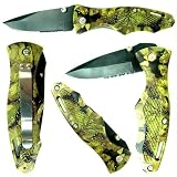 Quick Open Camouflage Pocket Knife - Half & Half