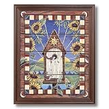 Country Birdhouse Flower Folk Picture Framed Art Print by 