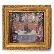 Table in the Sun in the Garden, Gerberoy - Gold Frame Magnet with pop-out easel (2-3/4" x 2-1/2")