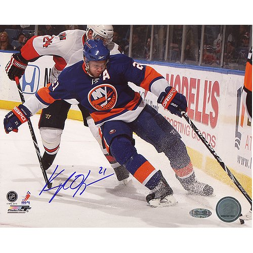 Steiner Sports NHL Kyle Okposo Islanders Skate Behind the Net Horizontal Autographed 8-by-10-Inch Photograph
