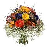 Blumenstrau� 'Buntes Medley' Frisch vom Floristen vor Ort mit Rosen, Gerbera, Anemonen, bunt gebunden