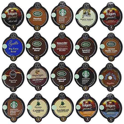 20-count VUE Pack for Keurig VUE Brewers ALL Coffee Variety Pack Featuring Starbucks, Green Mountain, Coffee People, Newman's Original Organic, Gloria Jean's, Folgers, Caribou, Emeril's, Tullys & Van Houtte.