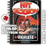 Zoom Produkt-Bild: HIT SESSION F&Uuml;R UKULELE  im Ringeinband inkl. LUCKY DUNLOP Plektrum. - 100 erstklassige Songs von SIMON & GARFUNKEL , U2 , THE CLASH , ROBBIE WILLIAMS , ROSENSTOLZ , JOHNNY CASH , ELVIS PRESLEY , THE BEATLES , CAT STEVENS , METALLICA , ABBA , BOB MARLEY , OASIS u.v.a. auch f&uuml;r Gitarre / Gesang / Keyboard (Ringbindung DIN A5) (Noten/Sheetmusic)