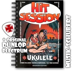 HIT SESSION F�R UKULELE  im Ringeinband inkl. LUCKY DUNLOP Plektrum. - 100 erstklassige Songs von SIMON & GARFUNKEL , U2 , THE CLASH , ROBBIE WILLIAMS , ROSENSTOLZ , JOHNNY CASH , ELVIS PRESLEY , THE BEATLES , CAT STEVENS , METALLICA , ABBA , BOB MARLEY , OASIS u.v.a. auch f�r Gitarre / Gesang / Keyboard (Ringbindung DIN A5) (Noten/Sheetmusic)