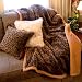 Leopard Faux Fur Throw Blanket Rug, Animal Print Throw with Silky Camel Colored Short Pile Faux Fur Backing