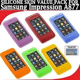 Silicone Skin 6 pc. Value Pack for your Samsung Impression A877 (Red, Oange, Green, Blue, Yellow, Purple) Bonus DBRoth Microfiber Cleaning Cloth Included