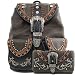 Justin West Trendy Western Rhinestone Leather Conceal Carry Top Handle Backpack Purse (Western Brown Backpack Wallet Set)