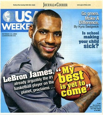 USA Weekend October 2 2009 LeBron James/Cleveland Cavaliers on Cover, Kyra Sedgwick, Full-Page Three Rivers Ad, Carey Mulligan/An Education