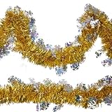 Brite Star 20-490-00-SG - 15 ft. - Snowflake Christmas Tinsel Garland