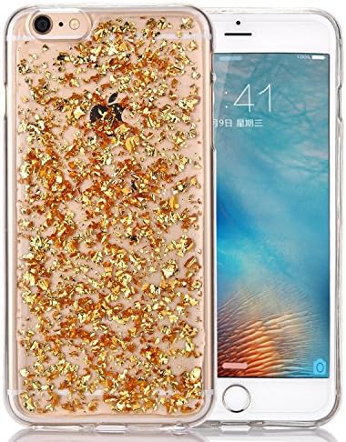 Sparkly iPhone 6/6s Plus TPU Case, Lechely® Soft Glitter Clear Back Cover + [HD Screen Film] for Apple iPhone 6 Plus / iPhone 6s Plus (5.5") Gold