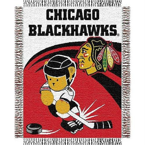 NHL Chicago Blackhawks 36-Inch-by-46-Inch Woven Jacquard Baby Throw